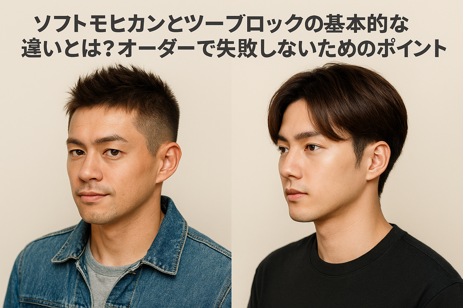ソフトモヒカンとツーブロックの違い