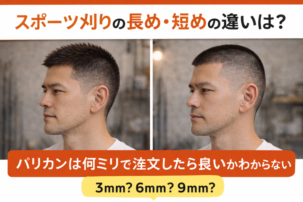 スポーツ刈りの長め・短めの違いは？