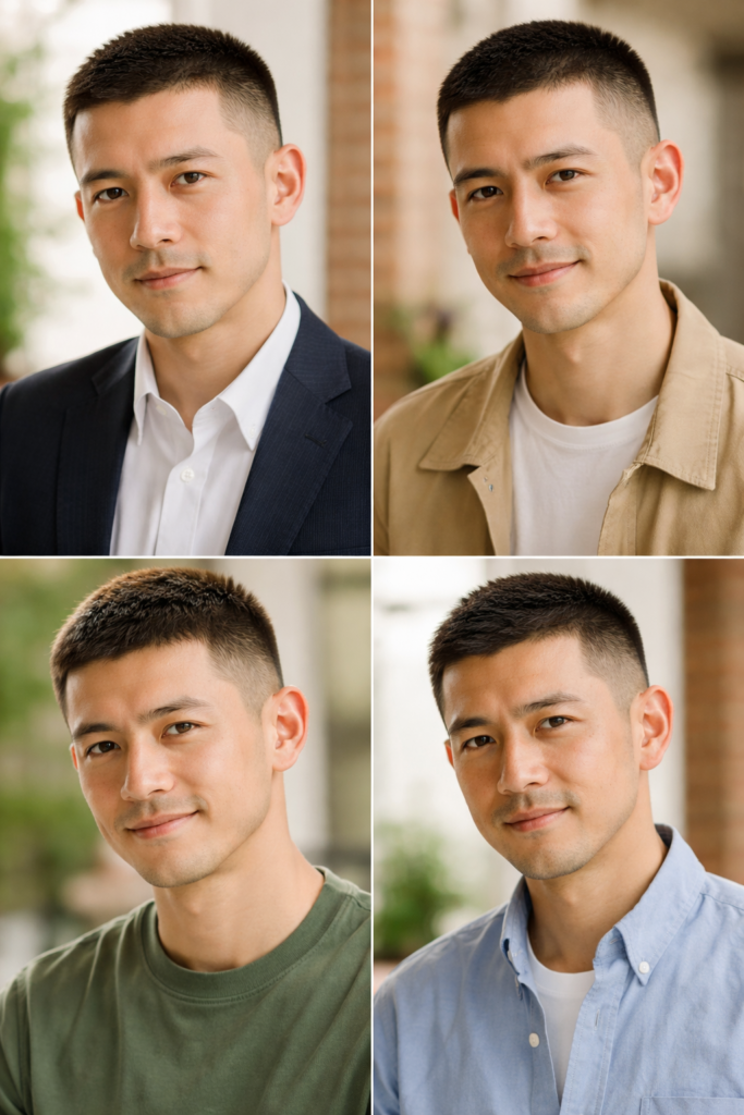 自然なスポーツ刈り